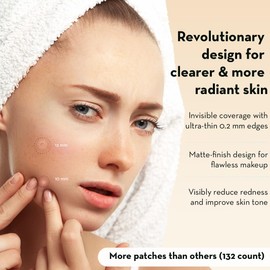 LE GUSHE Korean Hydrocolloid Pimple Patches (132 Dots) - Acne Spot Treatment with Tea Tree Oil - Invisible & Dermatologist-Tested Blemish Patches | Korean Skincare