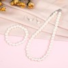 Pearl Necklace and Earring Set White Pearl Jewelry Set for