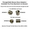 150cm 8mm Bore Stainless Steel Through Bath Shower Hose -