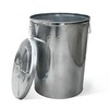 Plexon Outdoor Metal Trash Can with Lid, Galvanized Steel Outside