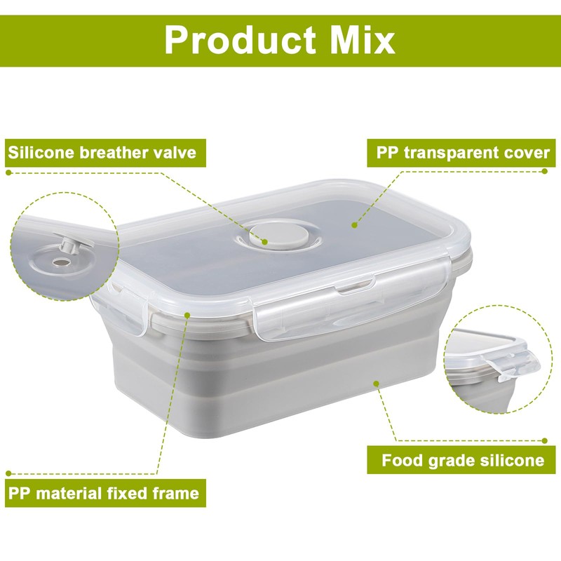 Mifoci Set of 8 Silicone Collapsible Bowls for Camping with