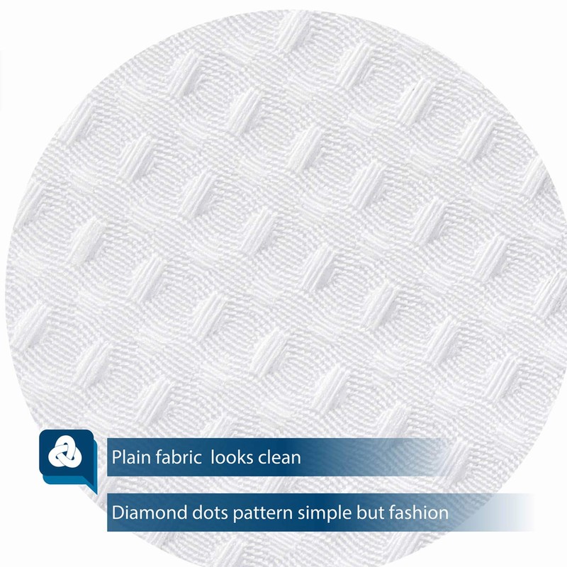 Wide Fabric Shower Curtain Waffle Weave 96 Width by 72