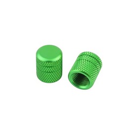 POSH FAITH 000801-28 Motorcycle Accessories, Aluminum Colored Air Valve Caps (2 Pieces), Set of 2, Lime Green