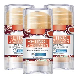 Barra de cuidado facial para el cuello con retinol y colágeno, suero reafirmante en barra con retinol, crema hidratante en barra con retinol y colágen