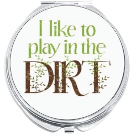 NewCharms I Like To Play in The Dirt Compact with Mirrors - for Pocket or Purse
