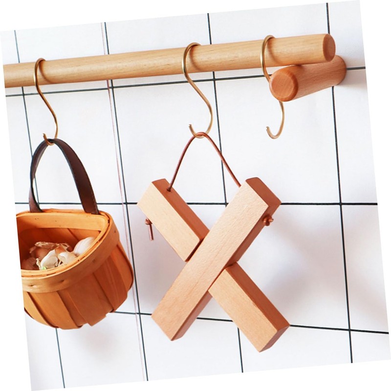 BIUDECO Detachable Wooden Pot Mat Cross Shaped Heat Insulation Pad