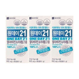 Chong Kun Dang Health One Day 21 850mg 60 tablets 3 boxes / 종근당건강 원데이21 850mg 60정 3박스