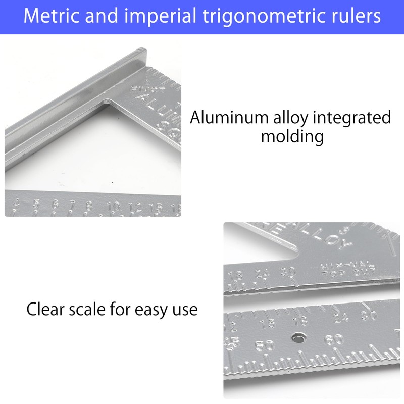 2 Pcs Square Tool, Square and Combination Square Tool Set