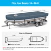 CEMOFE Jon Boat Cover 14-16 ft, 900D Heavy Duty Waterproof