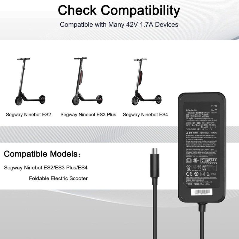 JUYOON 42V Charger Compatible with Ninebot max G30L G30LD G30LE
