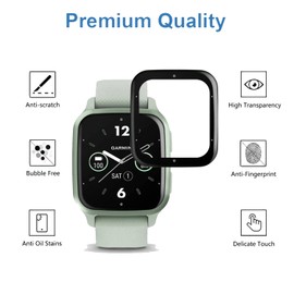 YIFNTANG [4 Stück] Displayschutzfolie für Garmin Venu SQ 2/SQ 2 Music Smartwatch,Anti-Kratzen,3D Gewölbt Volle Abdeckung, HD Klar,Kompatibel mit Garmin Venu SQ 2/SQ 2 Music