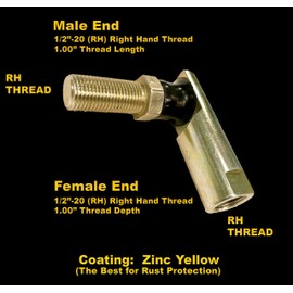 HD Switch 2 Pack Universal 1/2" -20 Thread RH Right Hand Ball Joint, Tie Rod End w/Super Tough Crimped Joint