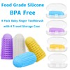 NFSVLB Baby Finger Toothbrush 4 Pcs with 4 Storage Case,Silicone