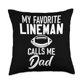 Football Lineman Gifts & Football Lineman Gear My Favorite Calls me Dad Football Lineman Throw Pillow, 18x18, Multicolor