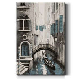 Renditions Gallery Canvas Architectural Artwork for Office Gandola Ride in Venice Water Streets Abstract Hanging Paintings for Bedroom Living Room Office Wall Decor - 18"X27" LT15