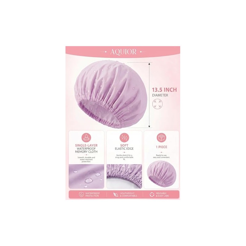 Aquior Gorros Ducha Reutilizables Mujer Gorro Impermeable Varias Capas Talla