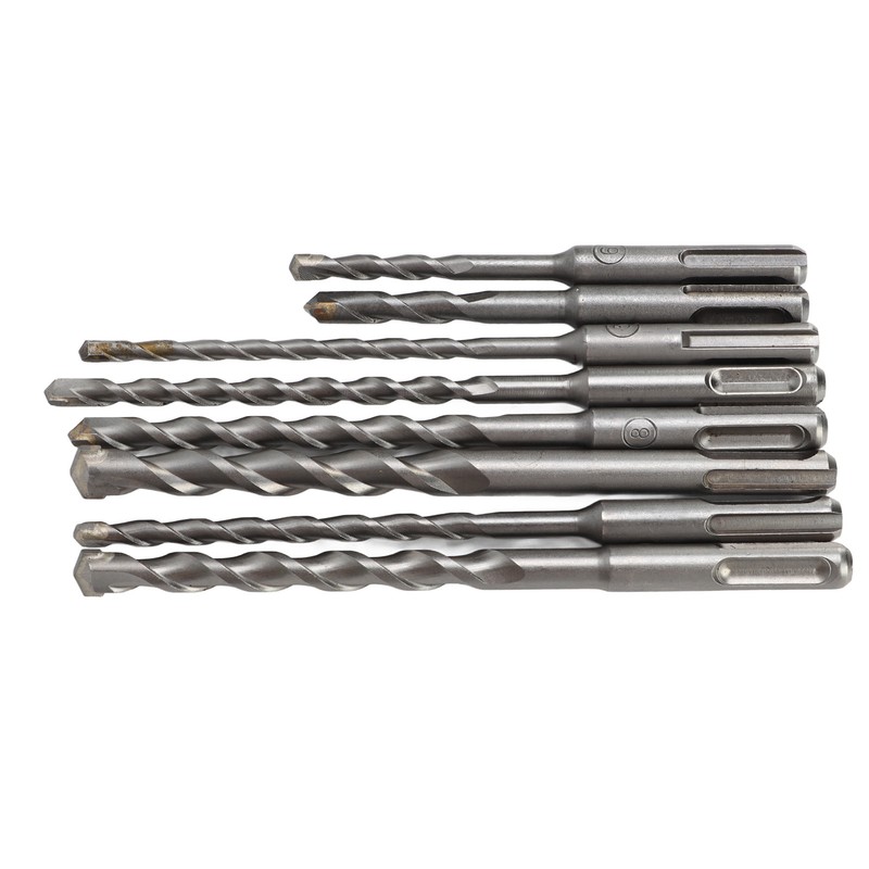 8Pcs Hammer Drill Bit Carbide Tip 2 Flute Drilling Tool