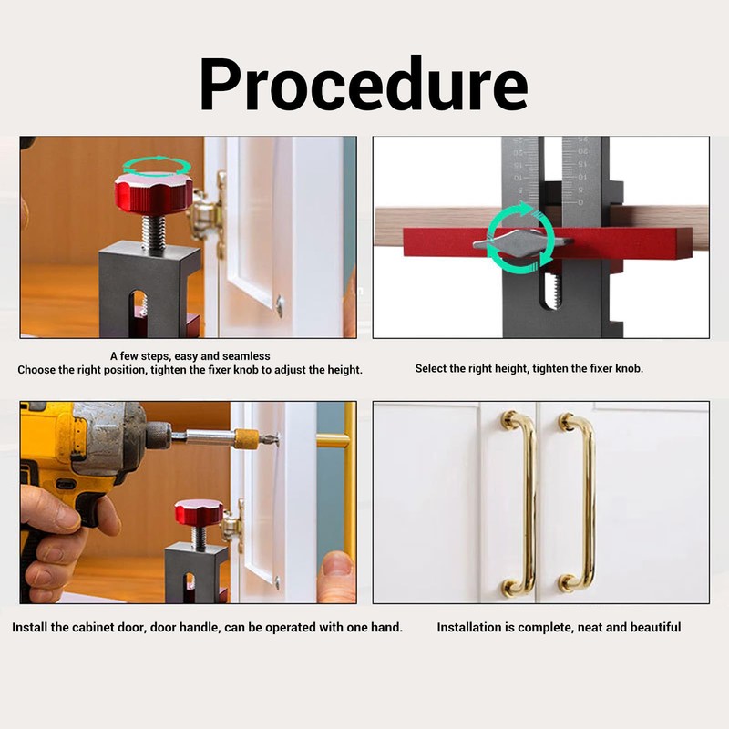 Positioner for Installing Cabinet Doors, Versatile Hardware Device, Efficient Cabinet