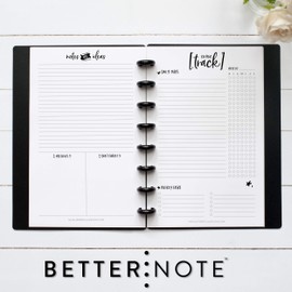 BetterNote Keeping Track Refill Pages for Discbound Notebook, Habit Tracker, Fits Disc TUL, Daily Weekly To Do, Happy Planner, ARC, Levenger Circa, Talia (Whimsy- 12 months, 8-Disc, 5.5"x8.5")