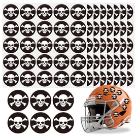 Skull Helmet Stickers, 200 Pcs Youth Football Helmet Stickers, 1-1/8 Inches Vinyl Self Adhesive Helmet Award Decals for Football Baseball Hockey Softball Sport Event Rewards Supplies,Black Print White