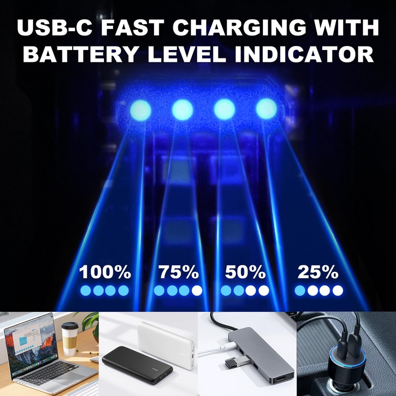 Vefhby Clip on Flashlight, 8 Modes Running Light for Runners