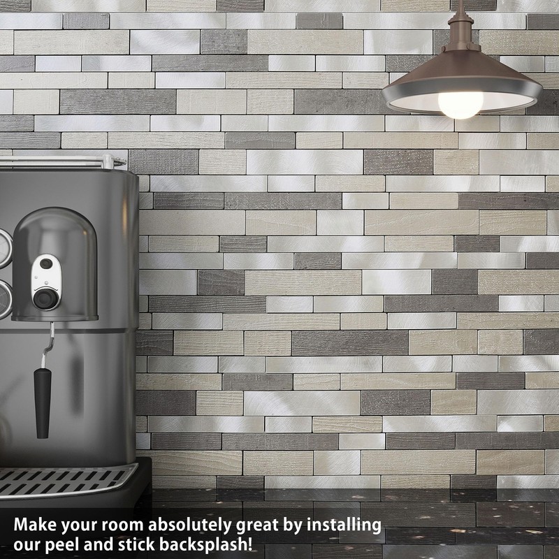 VAOVI Linear Mosaic Backsplash Peel and Stick Tile for Stove,Subway