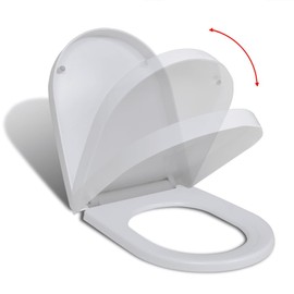 vidaXL Soft-Close Toilet Seat - Quick-Release, Easy to Install and Clean - Durable Polypropylene/Stainless Steel - White Square Design - Ideal for All Standard Toilet Bowls