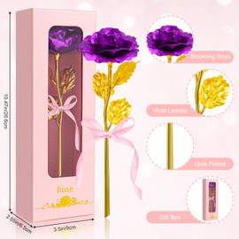 Asddage Valentines Day Gifts for Her, Rose Flowers Gifts for Women, Anniversary Birthday Mother's Day Christmas Day Gifts for Wife Mom Girlfriend Grandma Girls (Purple)