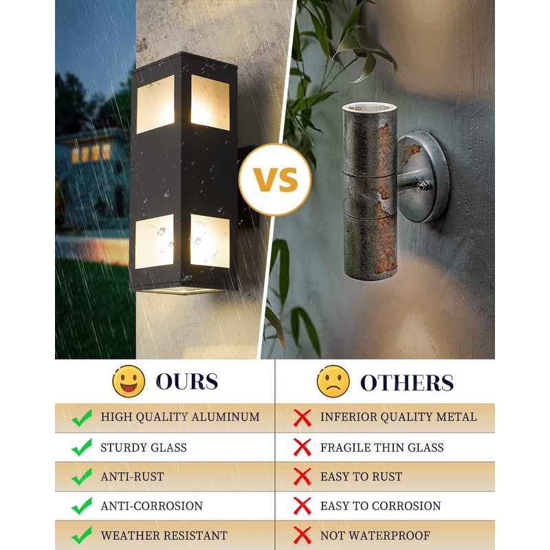 harriet Porch Lights Outdoor Modern - IP64 Waterproof Aluminum and