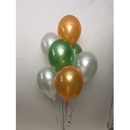 30 x Beautiful Balloons Irish colour themed latex pearlised balloons with 5mts ribbon St Patricks Day on prime