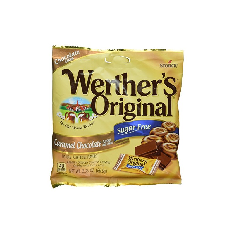 Werther's Original Sugar Free Candies, Caramel Chocolate, 2.35 Ounce
