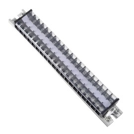 uxcell Barrier Terminal Strip Block 660V 15A Dual Rows 20P DIN Rail Base Covered Connector
