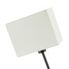 Contemporary Matte Black Bedside Table Lamp with White Cotton Fabric