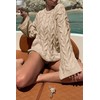 Cicy Bell Womens Oversized Cable Knit Sweaters Long Sleeve Crewneck
