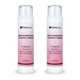Tratamiento capilar Dermafol protector de calor para cabello, tratamiento para cabello maltratado, crema para peinar, protector térmico, suero reconstructor, Colágeno y Keratina para cabello maltratado y quebradizo, suero restaurador para belleza capilar