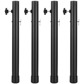 DIRBUY 4 Pack Adjustable Table Leg Extenders - 17.3 Inch Black Heavy Duty Steel Folding Table Risers With 4 Levels