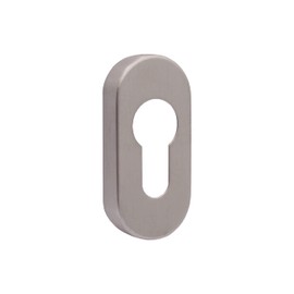 Upright Euro Escutcheon Oval Shaped Keyhole Cover - Satin Stainless Steel - Pack of 1