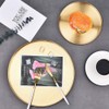 jingfei Round Gold Tray,Metal Decorative Tray Tray Organizer for,Bathroom,Dress, Brass,