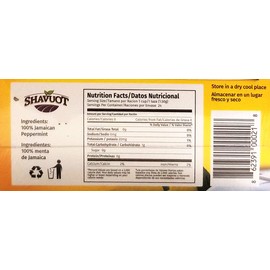 Shavuot 100% Natural Jamaican Peppermint Tea 24 Bags (Pack of 3)