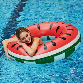 Watermelon Buoy Swim Ring Summer Water Inflatable Toy for Pool Adults and Kids