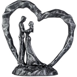 SENNESY 6th Anniversary Iron Sculpture Gift – Romantic Couple Statue for Her, Handcrafted Black Metal Decor – Wedding, Valentine’s, Birthday Keepsake