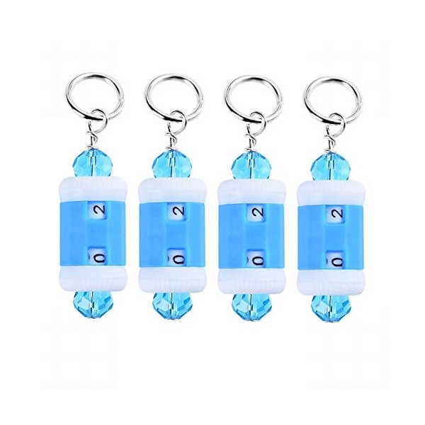 Weiye 2 in 1 Stitch Marker and Row Counter 9.5mm 12mm Knitting Crochet Stitch Marker Row Counter DIY Accessories Upgrade 4 Pack
