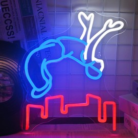 GLYOX Running Neon Sign Running Neon Sign Sports LED Light Up Sign for Game Room Bedroom Home Bar Club Man Cave Street Dance Arena Skateboard Gym Birthday Decorations Gifts