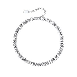 Supcare 6MM Miami Chain Anklet, Stainless Steel Cuban Curb Link Ankle Bracelets for Women Men, Sandal Accessories