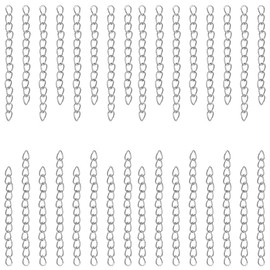 100Pcs Necklace Chain Extender for Jewelry Making,Stainless Steel Bracelets Extender Bracelet Chain Extender Chain Extension Tails for Necklaces Bracelet,Anklets,Jewelry Making Supplies(Silver)