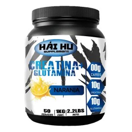 Suplemento Aminoácidos Hái Hu Creatina y Glutamina en Polvo de 1 kg Sabor Naranja                                                                     