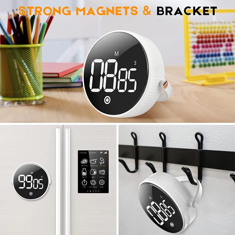 Digital Kitchen Timers,Cooking Timer,LED Display,Knob Control,Magnetic Countdown Countup Timer for