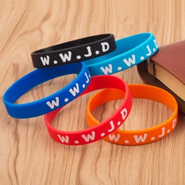 WWJD Rubber Bracelets Colorful What Would Jesus Do Silicone Wristbands for Men Women Party Favors Christian Jesus wwjd Inspirational Bracelet Motivational Bracelet Christmas Gifts Church (36)