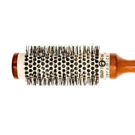 Head Jog 56. 33mm Ceramic Wooden Radial Round Brush. Styling & Volumising Hair Tool With Nylon Bristle & Vented, Ceramic Barrel For Smooth Hair With Shine. Versatile Wooden Hair Brush.