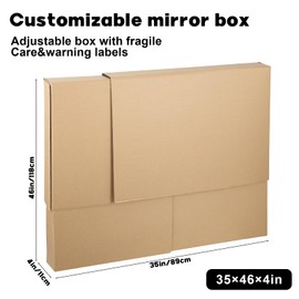 2 Sets TV Moving Box Adjustable Up to 62" TV，Picture/Paint/Mirror moving Boxes for Protecting Screen,Cardboard, nclude 2 Large Case Flat Screen TV Cover, Adjustable up to 40-in x 60-in x 4-in